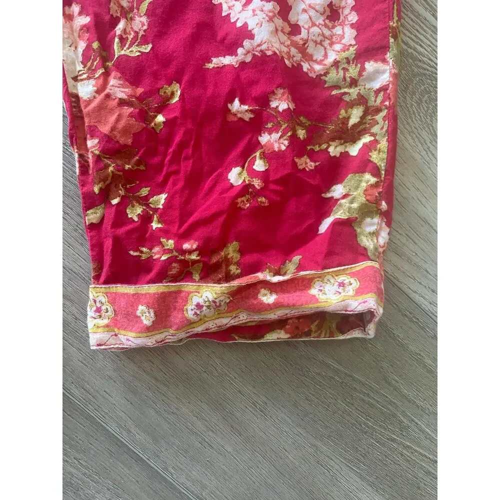 Sundance Leia Reef Pull-On Pants Floral Cropped Drawstring Pockets Medium - Picture 3 of 7